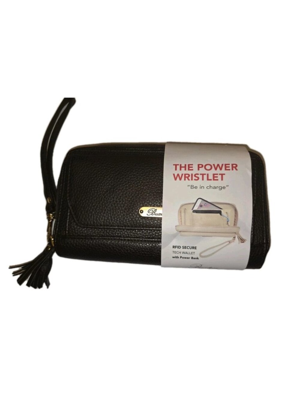 BUXTON RFID ULTIMATE ORGANIZER & POWER WALLET/WRISTLET, BROWN NEW
